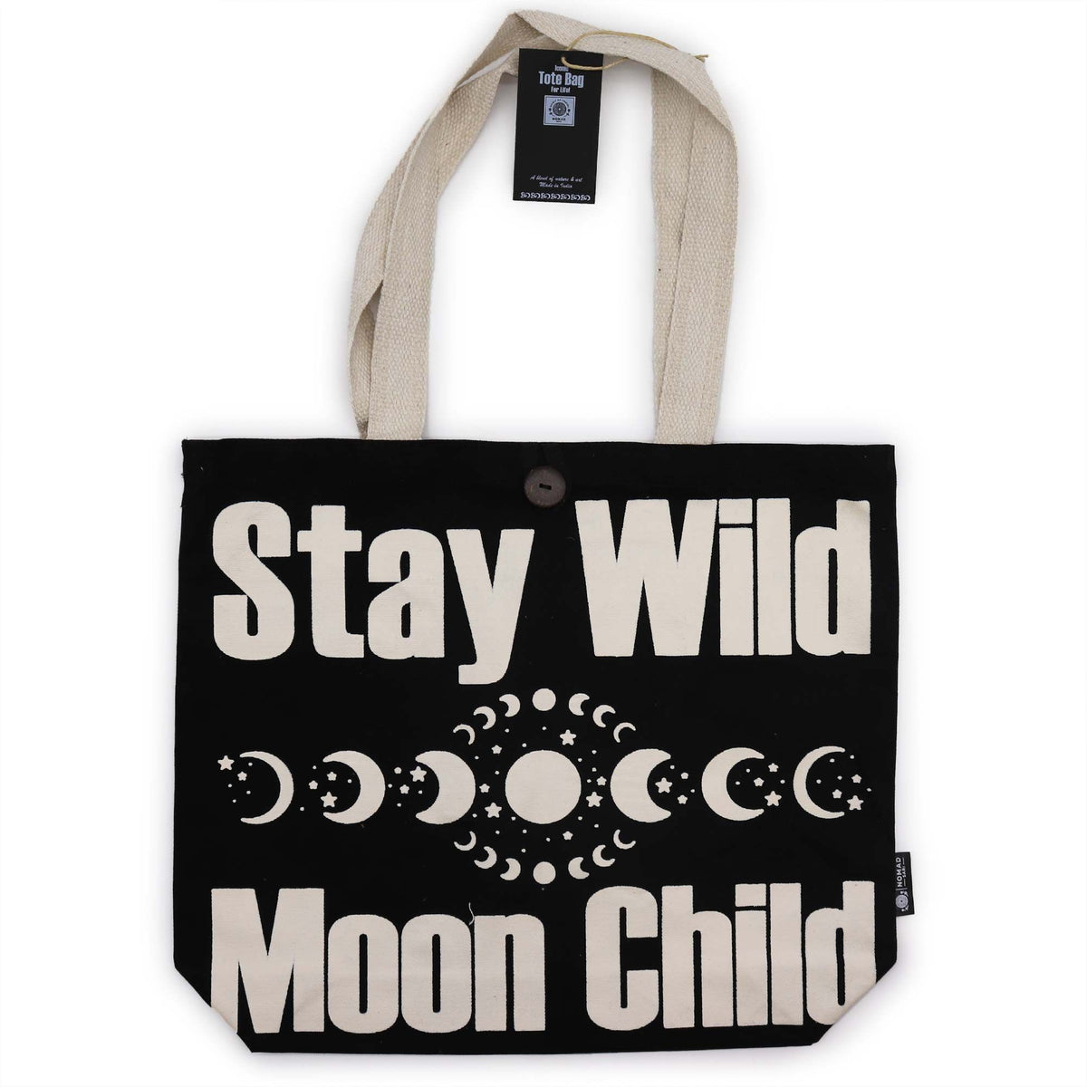 Iconic Classic Tote Bag - Stay Wild, Mood Child - Black Natural 10oz product image