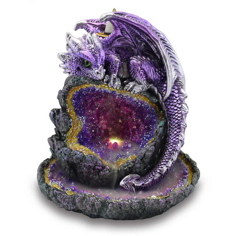 Crystal Cave Purple Dragon LED Backflow Incense Burner product image