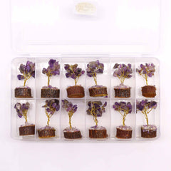 Mini Gemstone Tree On Wood Base - Amethyst (15 stones) product image 6