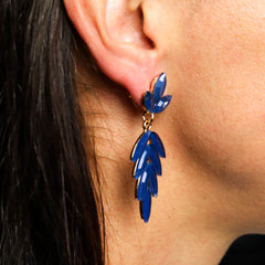 Royal Blue - Vintage Glass - Long Drop - Earrings product image 4