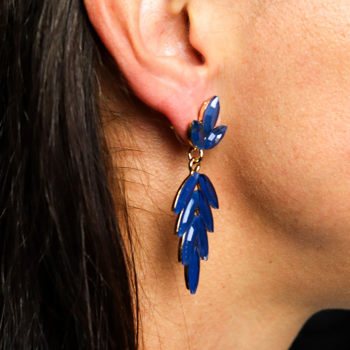 Royal Blue - Vintage Glass - Long Drop - Earrings product image 4