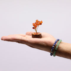 Mini Gemstone Tree On Wood Base - Carnelian (15 stones) product image 4