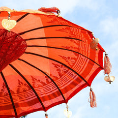 Bali Patio Parasol - Cotton - Orange Decor - 1.5m product image 3