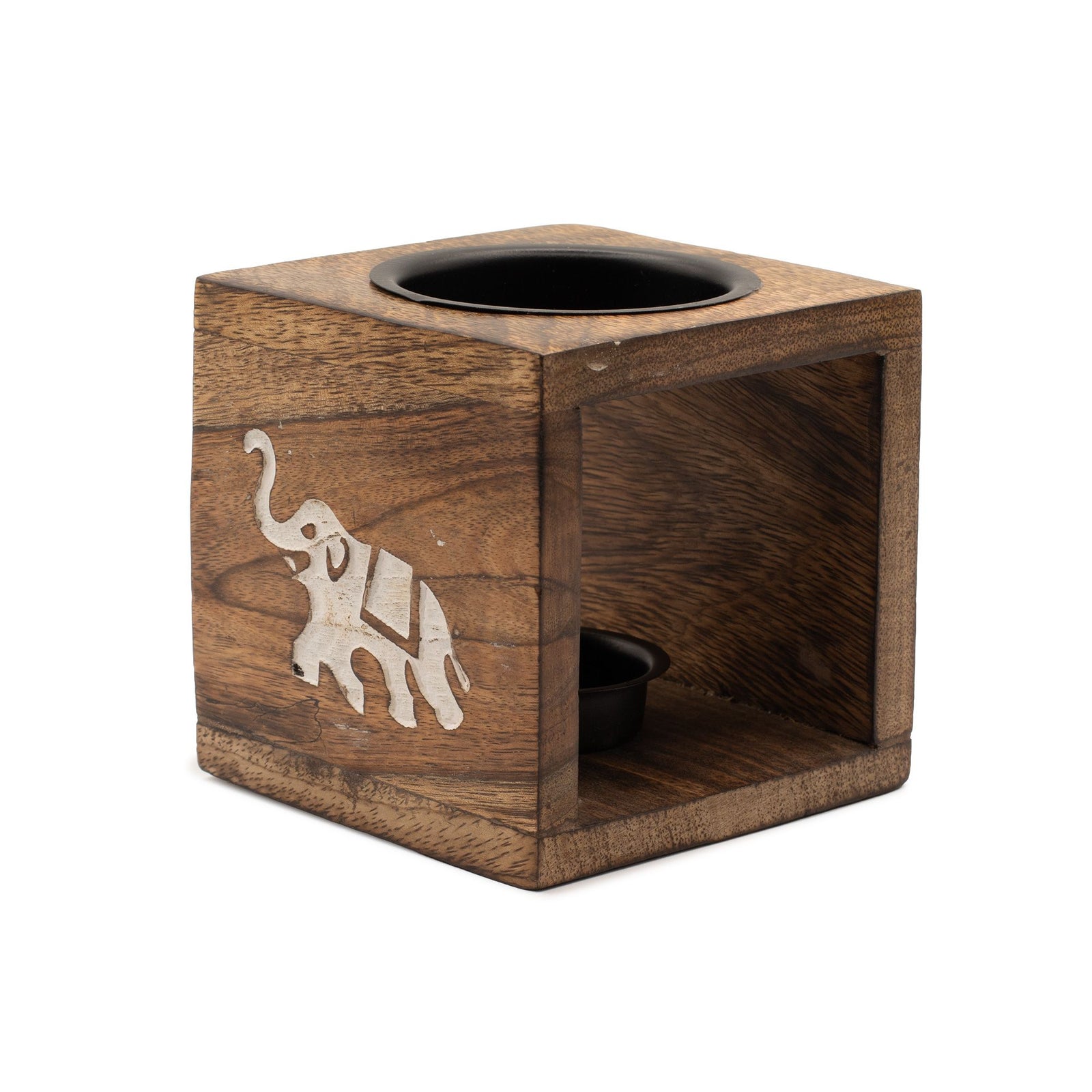 Square Mango Wood Oil Burner - Elephant product image
