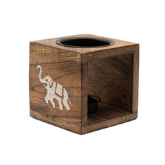 Square Mango Wood Oil Burner - Elephant product image