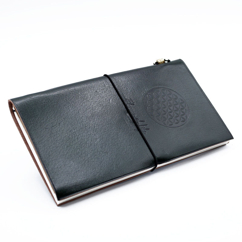 Handmade Leather Journal - Flower of Life - Green (80 pages) product image