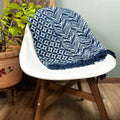 Handmade Indigo Throw - 170x120cm - Namoona Waves product image