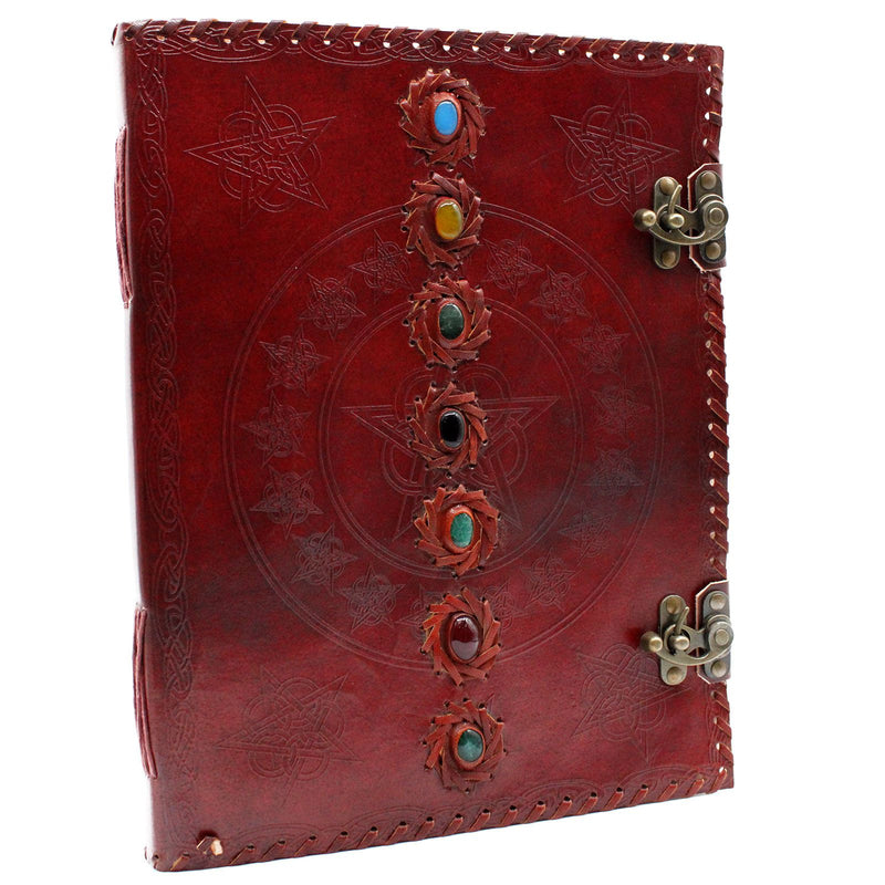 Huge 7 Chakra Leather Book - 10x13 (200 pages) product image