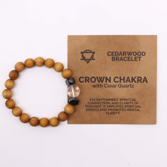 Cedarwood Crown Chakra Bangle with Clear Quartz product image 4