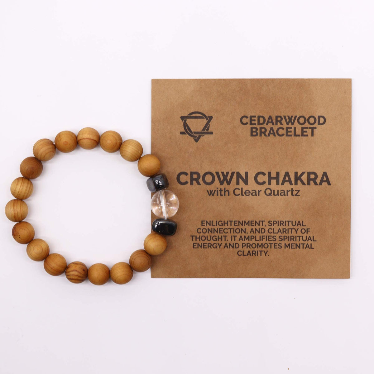 Cedarwood Crown Chakra Bangle with Clear Quartz product image 4