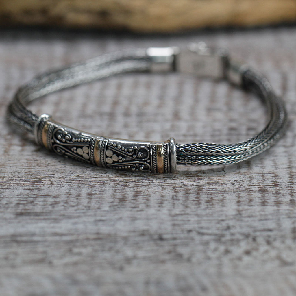 Silver & Gold Bracelet - Unisex Twin Chain product image 12