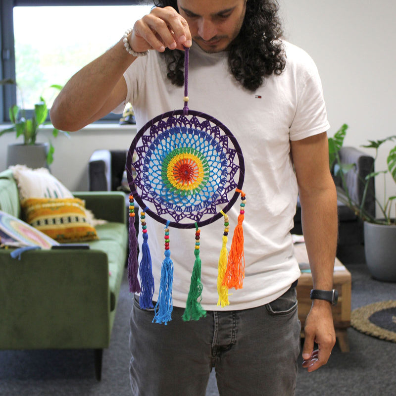Small Dreamcatcher (22x56cm) - Vivid Rainbow product image