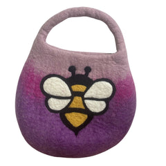 Water Felted Bee Bag - One Handle with Magnet - Lavender Shades product image 5