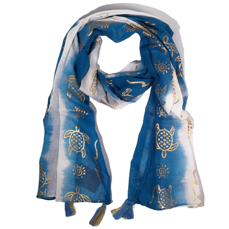 Nomad Sari Summer Turtle Print Scarf - Sea Blue (180x50cm) product image
