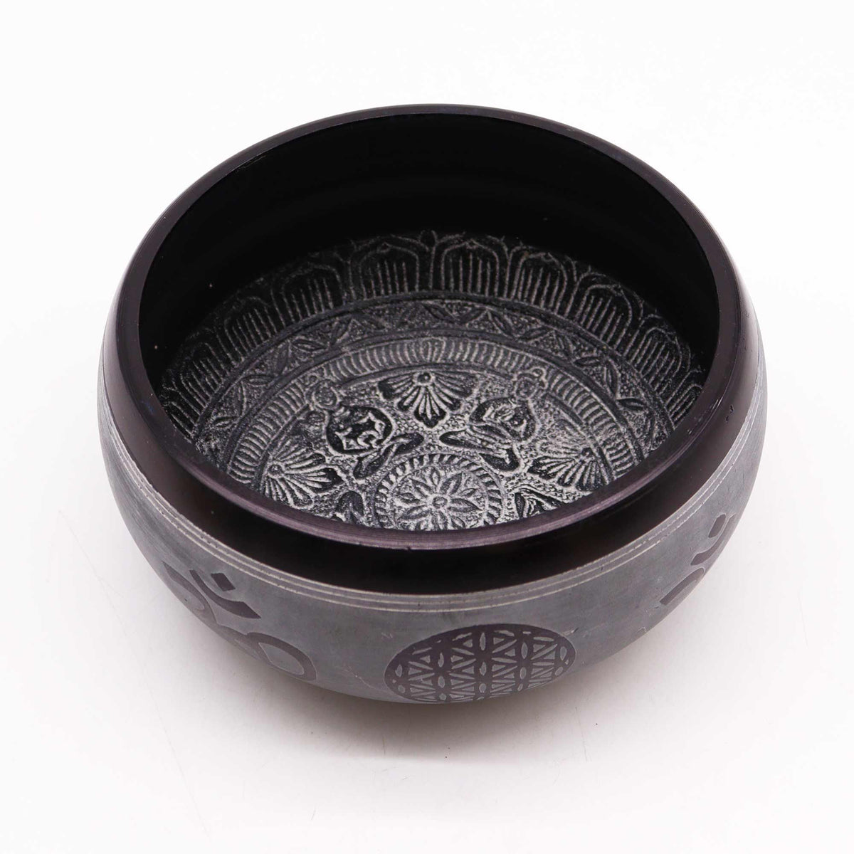 Earth Powder Singing Bowl - Om Five Buddha - 16cm product image 2