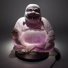Laughing Buddha Lamp Lavender Crackle - Round Stand product image 4