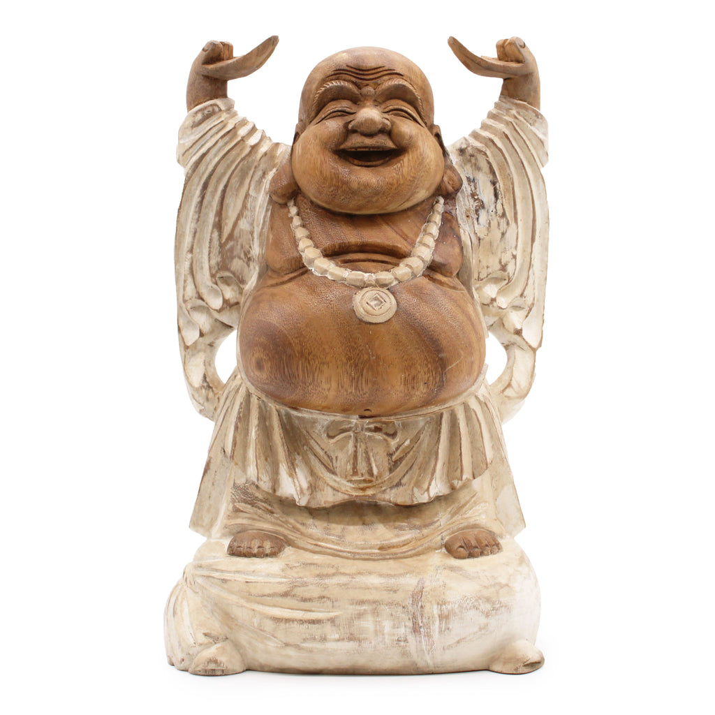 Happy Buddha Hands Up - Whitewash 40cm product image 4