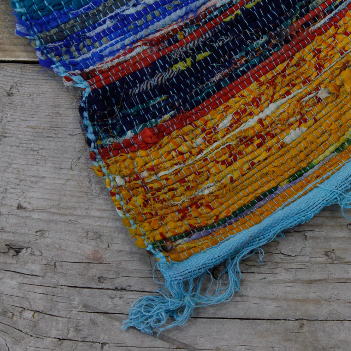 153 x 90cm Luxury Rag Rug - Blue product image 3