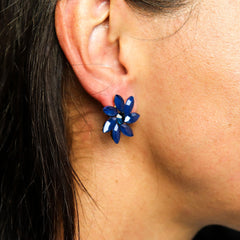 Royal Blue - Vintage Glass - Flowers - Earrings product image 3