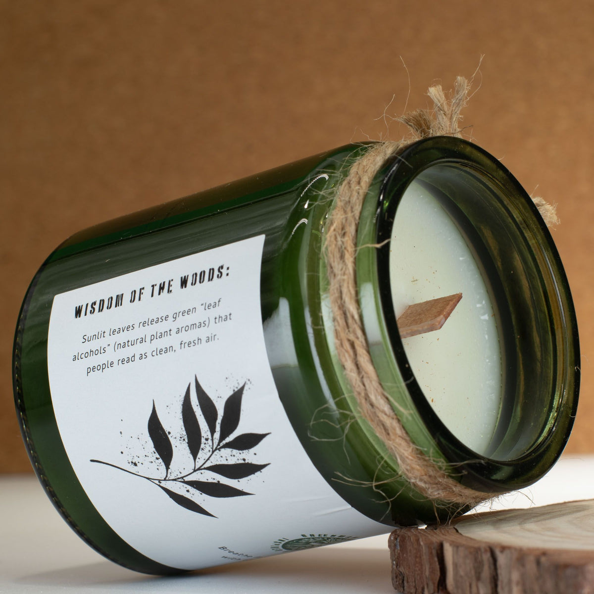 Greenman Woodwick Soy Candle - Leaves & Linen product image 4