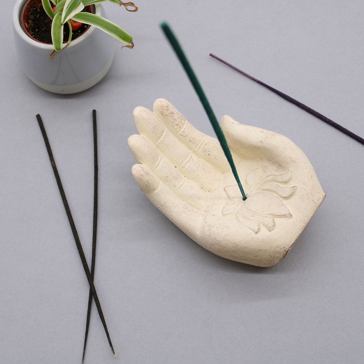 Hand Incense Burner - Lotus (white) product image 8