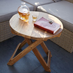Round Folding Coffee Table - 50cm - Recycled Wood product image 6