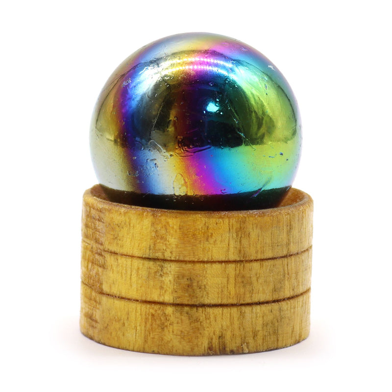 Gemstone Sphere 40mm - Amethyst Aura with Stand product image