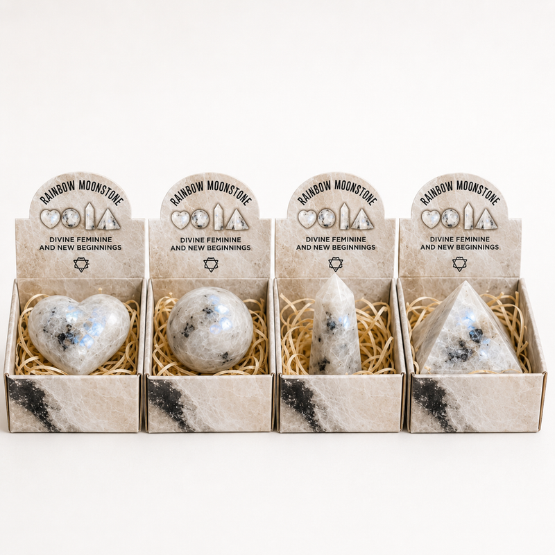 Four Gemstone Shapes - Rainbow Moonstone product image