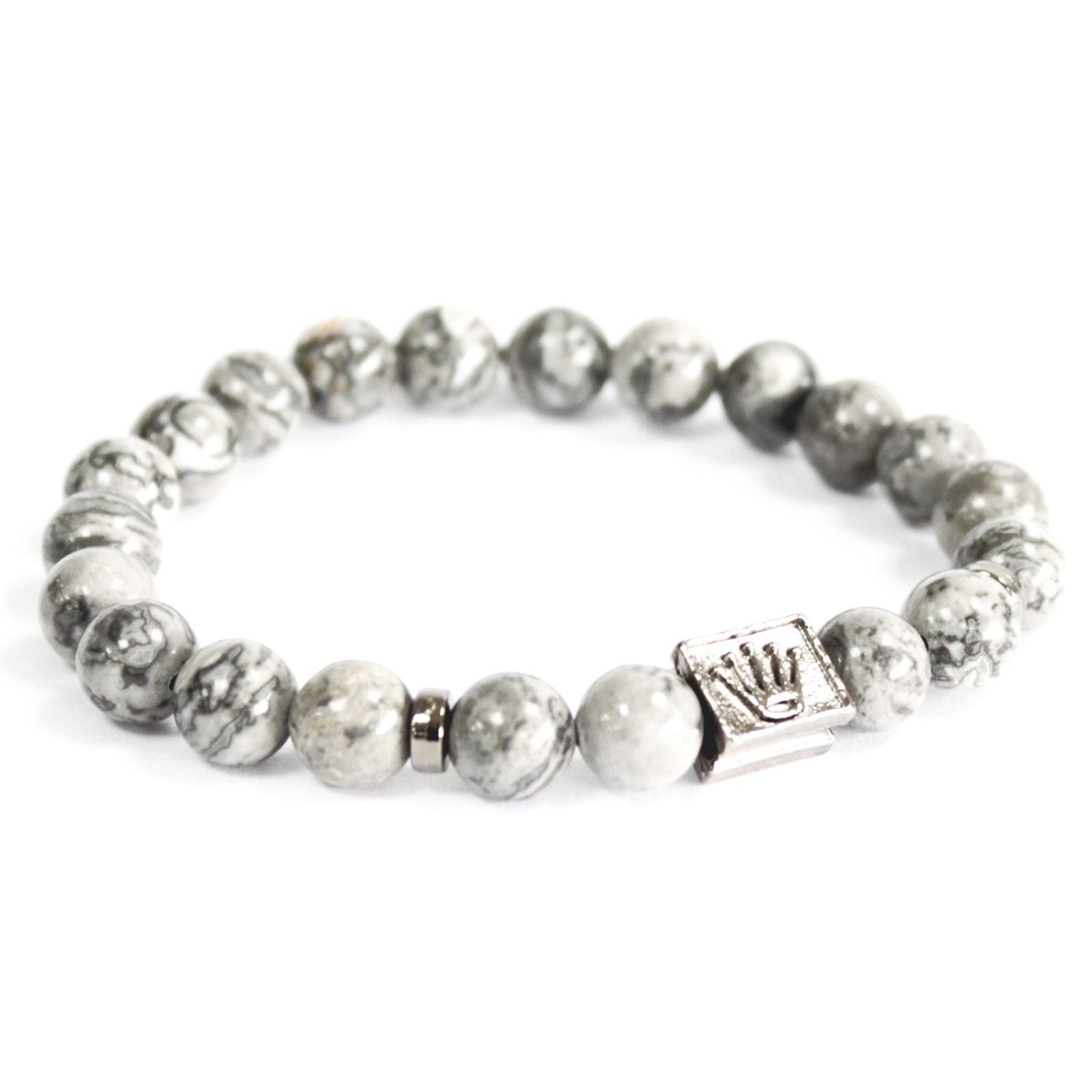Crown Ingot / Grey Agate - Gemstone Bracelet product image