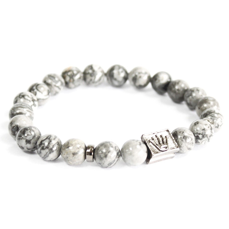 Crown Ingot / Grey Agate - Gemstone Bracelet product image