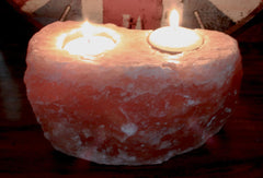 Natural Salt Candle Holder - 2 holes product image 2