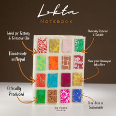 Lokta Mini Tiles Notebook – Medium (15x12cm) – 45 Leaves – Natural product image 2