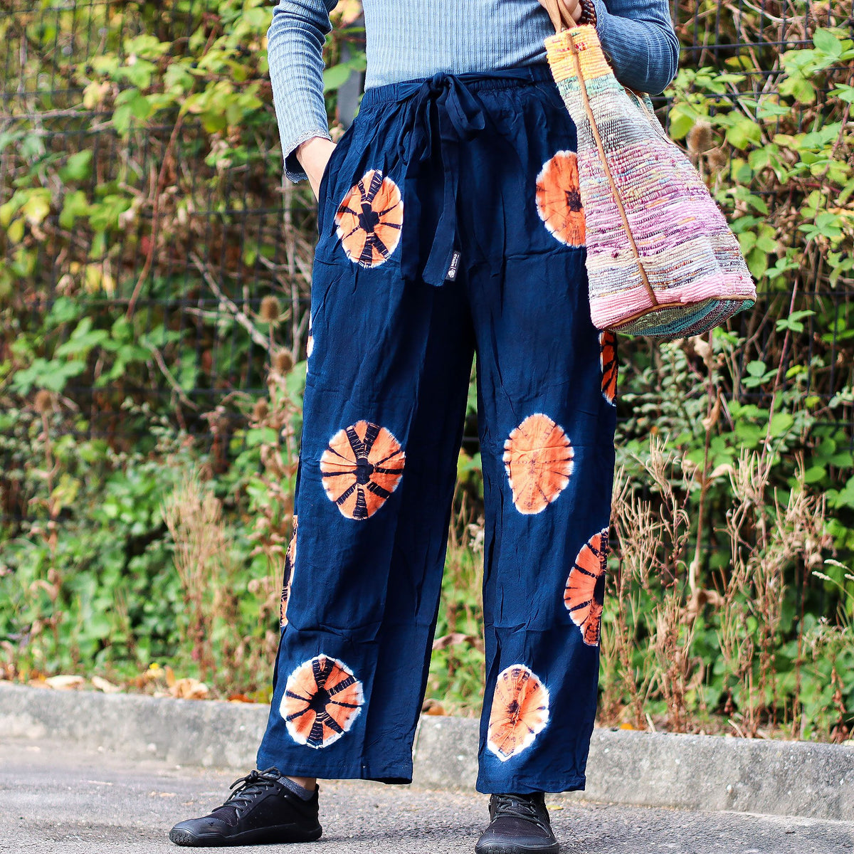 Japanese Style Lounge Pants - Blue & Orange - M product image 4