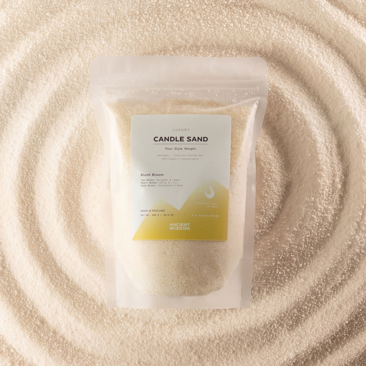 Fragranced Candle Sand - Warm Honey - Blush Bloom - 300g - product image 4