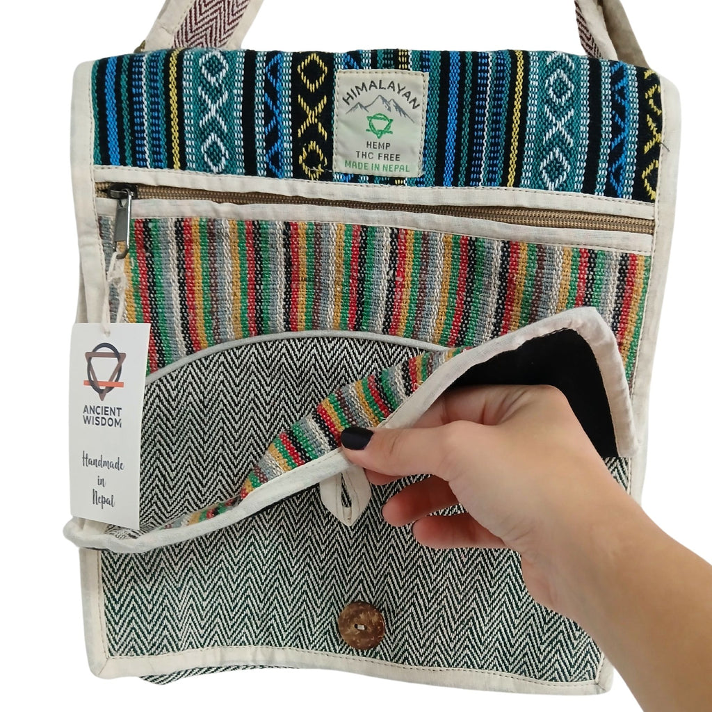 Hemp Laptop Messenger Bag - Curves - product image 4