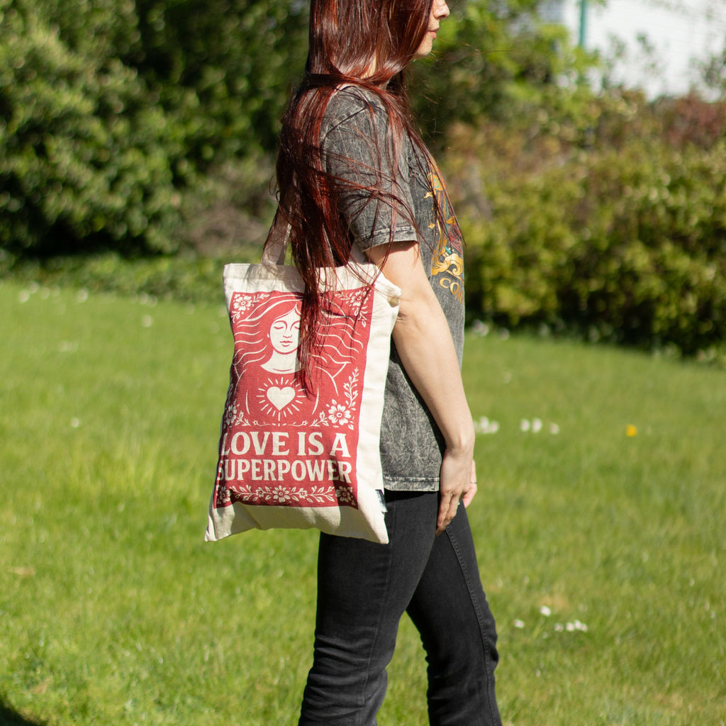 Nomad Sari Iconic Toni Tote Bag - Love is a Super Power - Natural 10oz product image 7