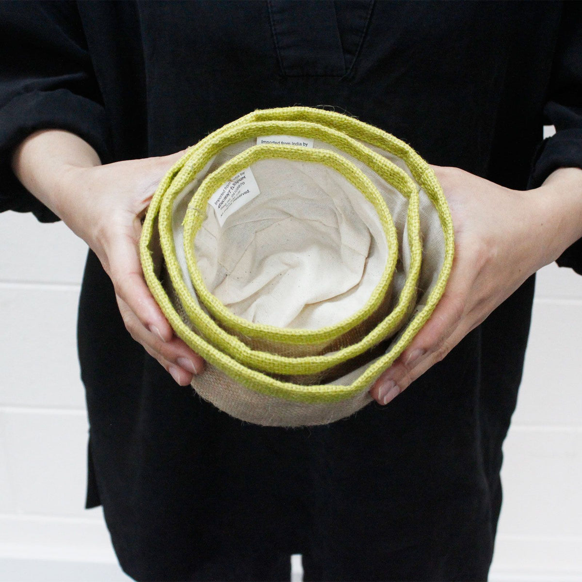 Set of 3 Natural Jute Baskets - Olive - product image 3
