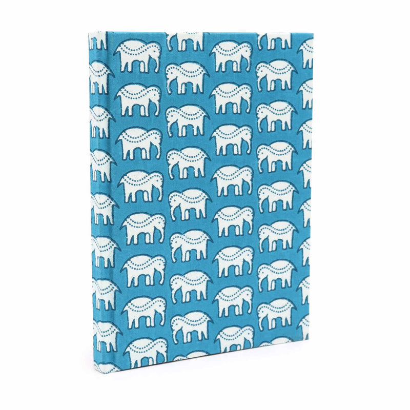 Cotton Bound Notebooks 20x15cm - 96 pages - Teal Elephants product image