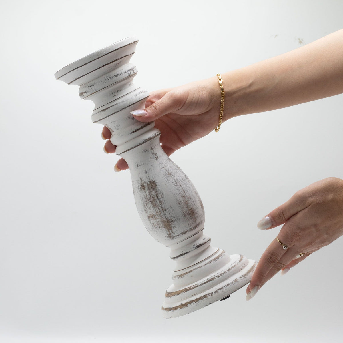 Classic Candle Stand - Whitewash - Medium product image