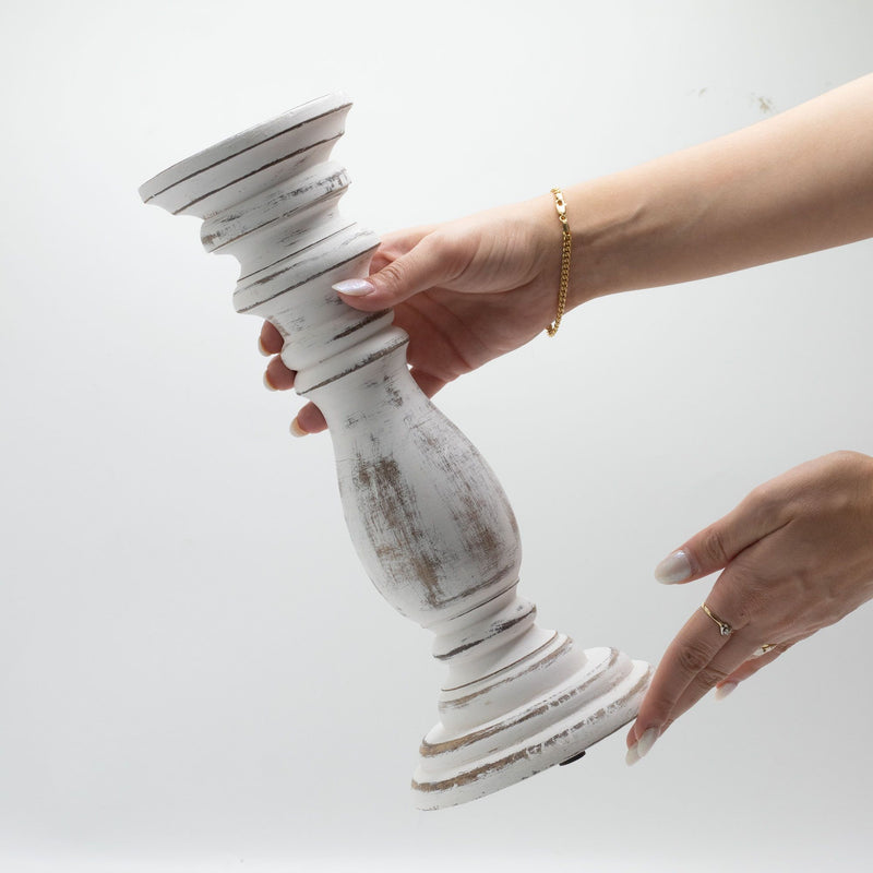 Classic Candle Stand - Whitewash - Medium product image