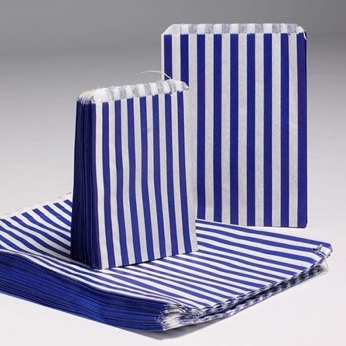 10X14" Candy Stripe Bags - BLUE product image