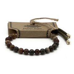 18K Gold Plated Gemstone Moss String Bracelet - Picasso Jasper product image 2