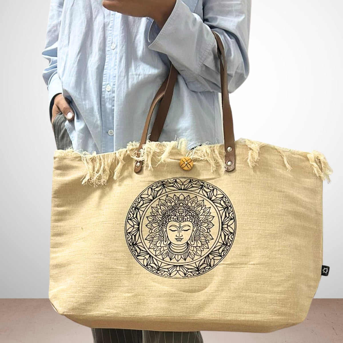 Natural Tote Bag with Leather Handle - Inspiration - product image 4
