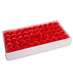 Craft Soap Flowers - Med Rose -Red With Black Rim product image