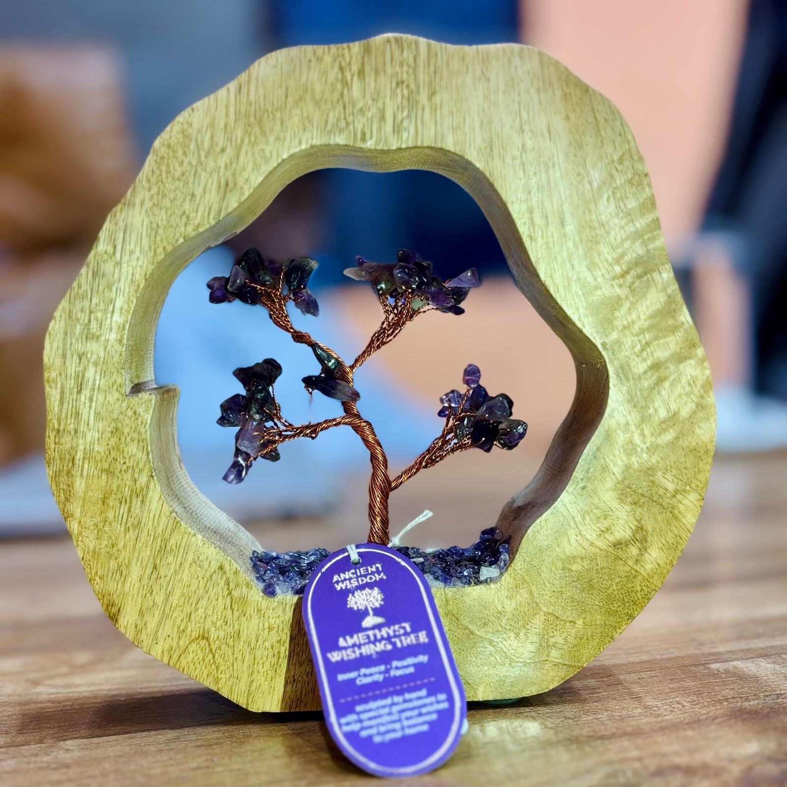 Gemstone Tree Garden - Mango Wood Ring - Amethyst - 60 chipstones product image