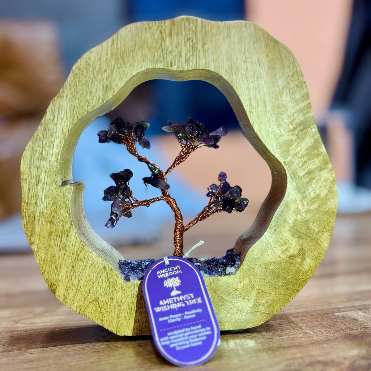 Gemstone Tree Garden - Mango Wood Ring - Amethyst - 60 chipstones product image