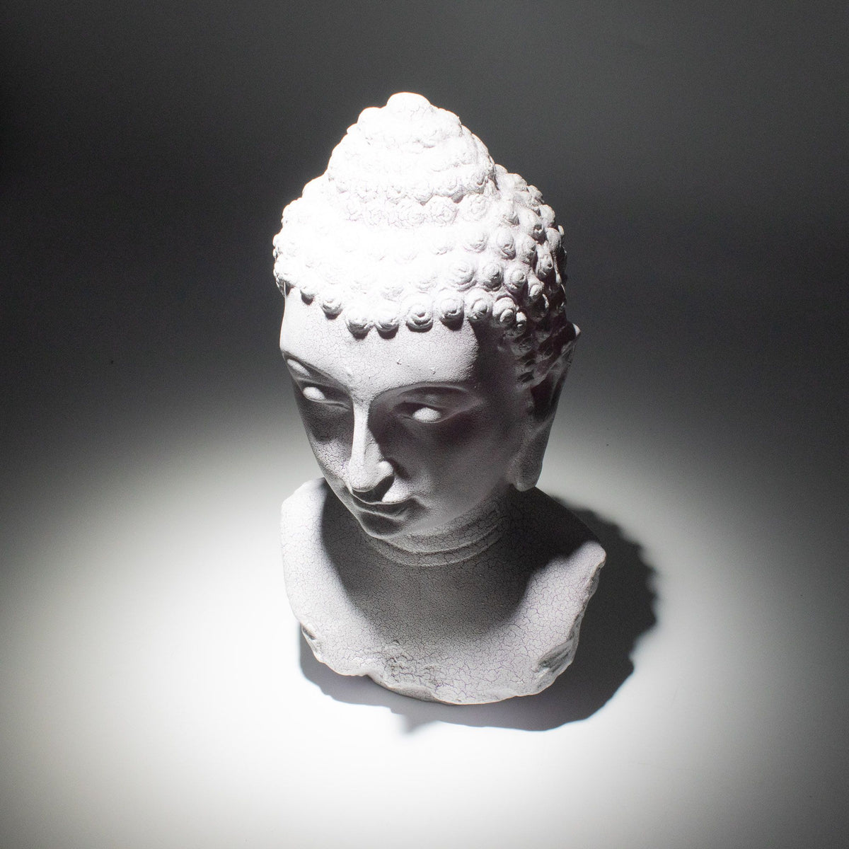 Buddha Bust Lamp Lavender Crackle - Oval Stand product image 5