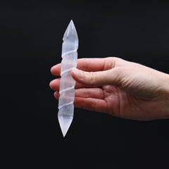 Selenite Spiral Wands - 16 cm (Point Both Ends) product image