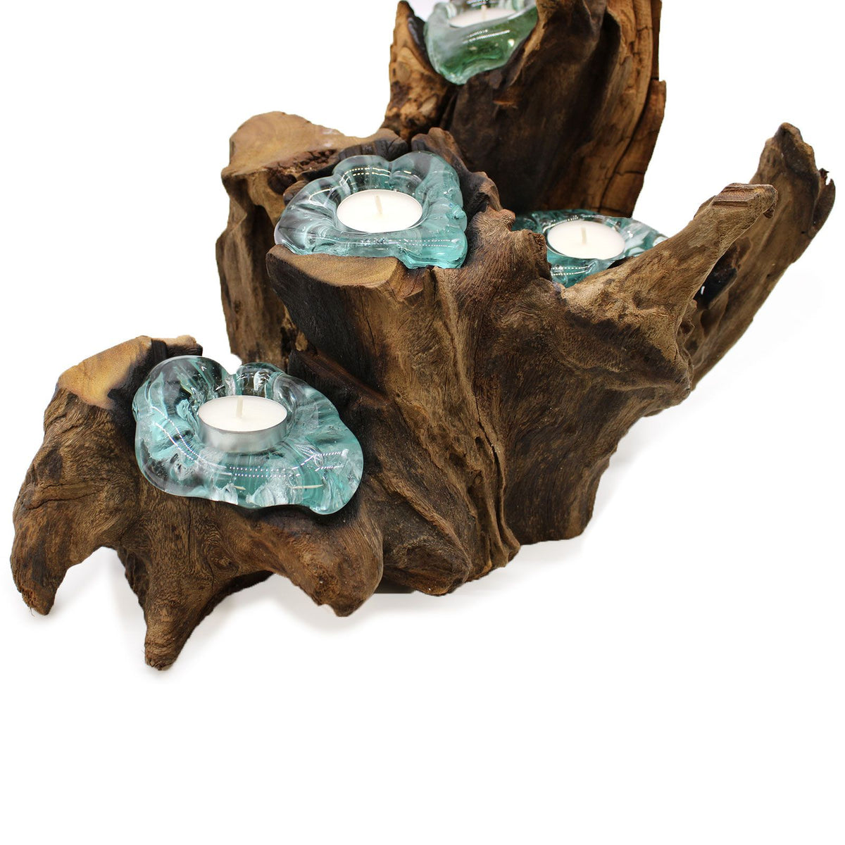 Molton Glass Five Candle Holder on Wood product image 8