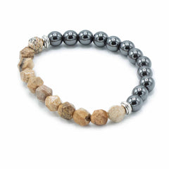 Faceted Gemstone Bracelet - Magnetic Picture Jasper product image 2